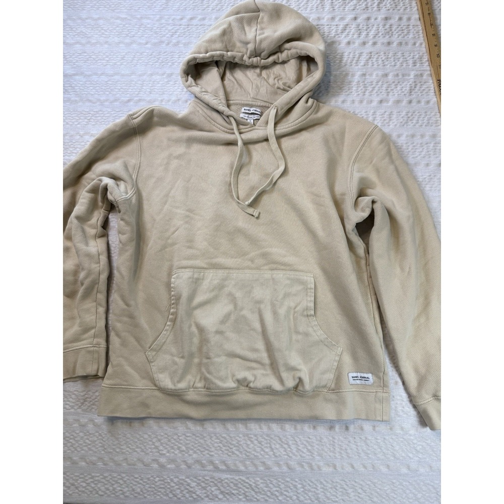 Coastal‎ Minimalist Hoodie Organic Cotton Tan Size M Banks Journal